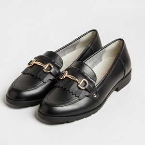 Cliffs by White Mountain Galeena Loafer Womens 9.5M Black Good Horsebit Kiltie